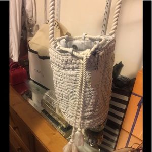 Free People Bags - White Braided Bucket Tassel Bag Free People Bags - White Braided Bucket Tassel Bag